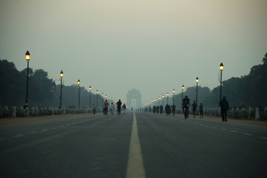 View of the India Gate, at times of slow traffic, the bulk of the monument can be seen faintly. That blurred view is rapidly engulfed by pollution in the mornings and evenings. Picture taken before India’s coronavirus lockdown. Photo courtesy: Arvish Singh