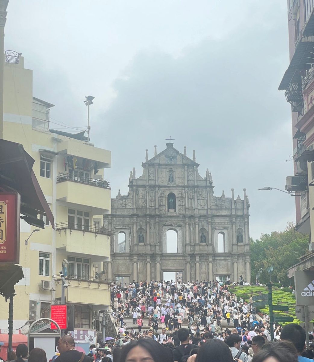 Ruins of St. Pauls, a famous attraction in Macau during the Labor Day holiday. Crowd control was in place at the attraction due to the number of tourists from mainland China in May 1